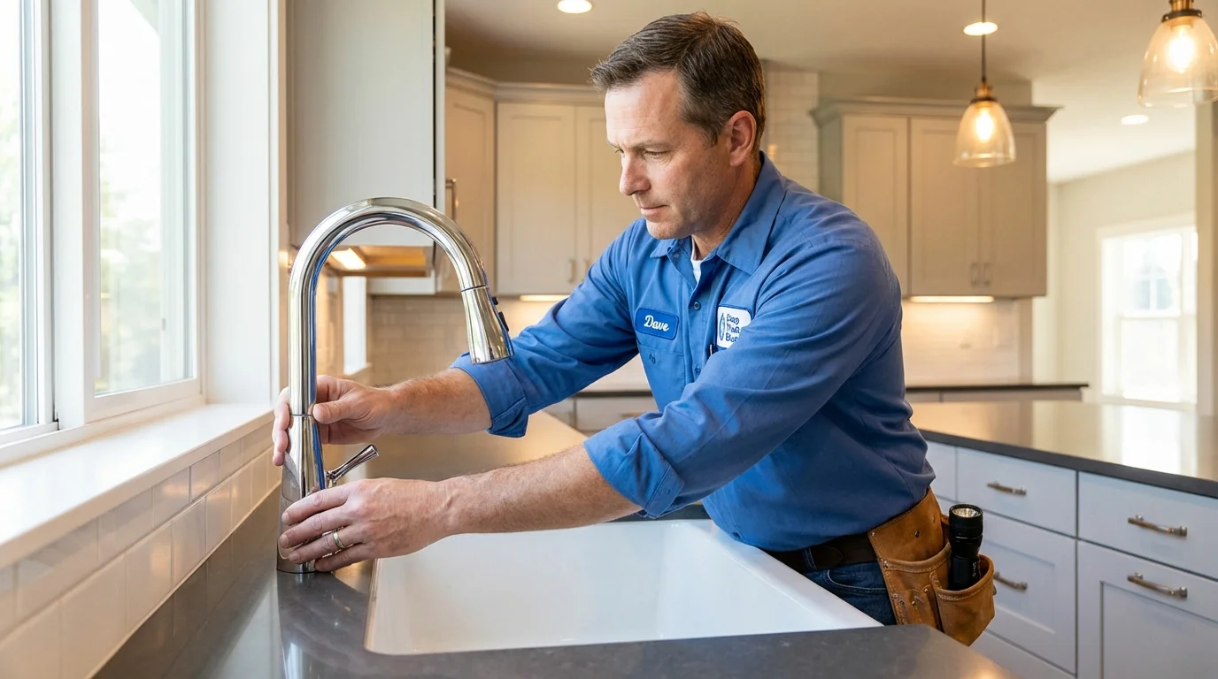 Kitchen faucet installation by Johns Plumbing LLC in Lemont